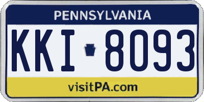 PA license plate KKI8093