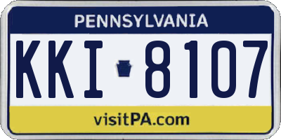 PA license plate KKI8107