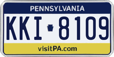 PA license plate KKI8109