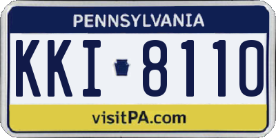 PA license plate KKI8110