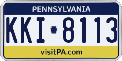 PA license plate KKI8113