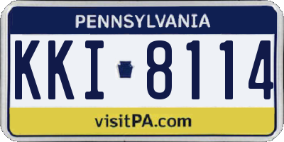 PA license plate KKI8114
