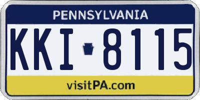 PA license plate KKI8115