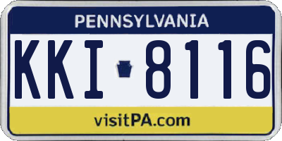 PA license plate KKI8116