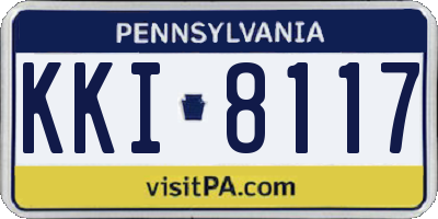 PA license plate KKI8117