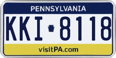 PA license plate KKI8118