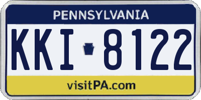 PA license plate KKI8122
