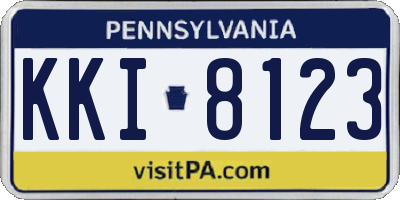 PA license plate KKI8123