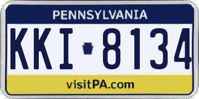 PA license plate KKI8134