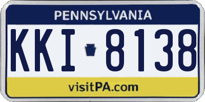 PA license plate KKI8138