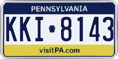 PA license plate KKI8143