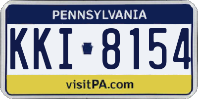 PA license plate KKI8154