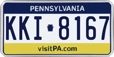 PA license plate KKI8167