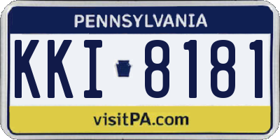 PA license plate KKI8181