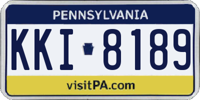 PA license plate KKI8189