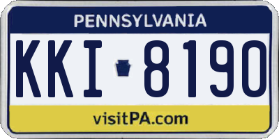 PA license plate KKI8190