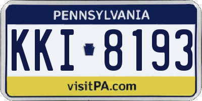 PA license plate KKI8193