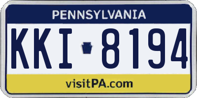PA license plate KKI8194