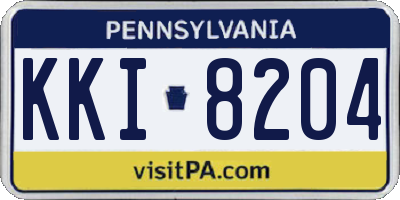 PA license plate KKI8204