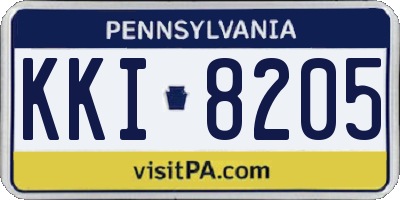 PA license plate KKI8205