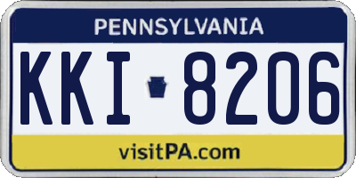 PA license plate KKI8206