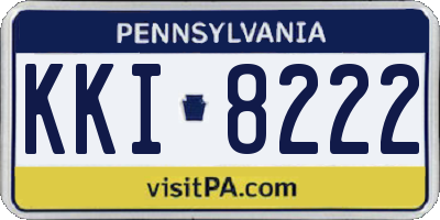 PA license plate KKI8222