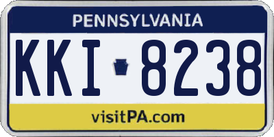 PA license plate KKI8238