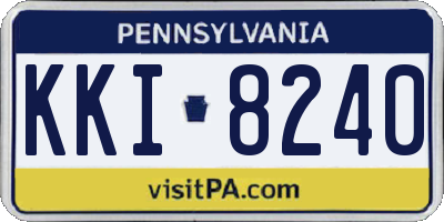 PA license plate KKI8240