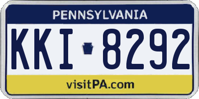 PA license plate KKI8292