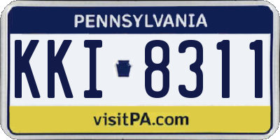 PA license plate KKI8311