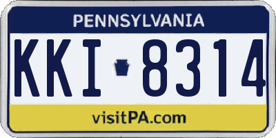 PA license plate KKI8314