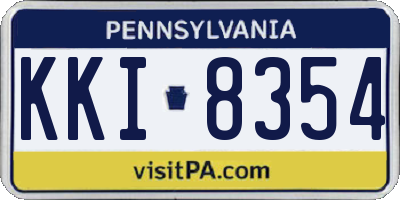 PA license plate KKI8354