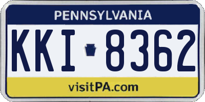 PA license plate KKI8362