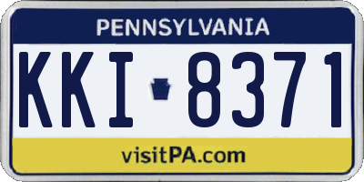 PA license plate KKI8371