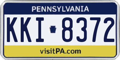 PA license plate KKI8372