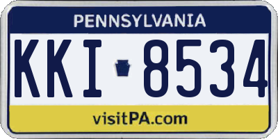 PA license plate KKI8534