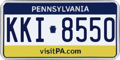 PA license plate KKI8550