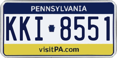 PA license plate KKI8551