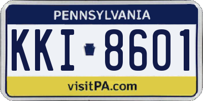 PA license plate KKI8601