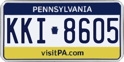 PA license plate KKI8605