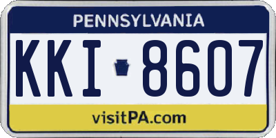 PA license plate KKI8607