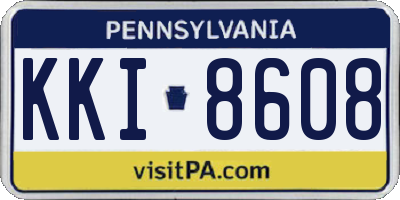 PA license plate KKI8608