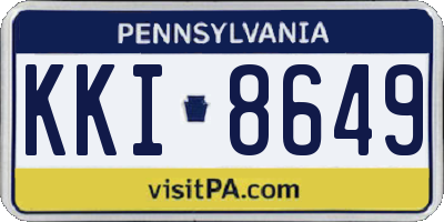 PA license plate KKI8649