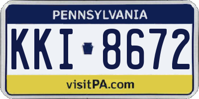 PA license plate KKI8672