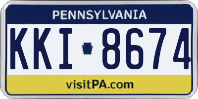 PA license plate KKI8674
