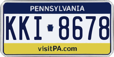 PA license plate KKI8678