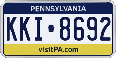 PA license plate KKI8692