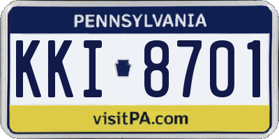 PA license plate KKI8701
