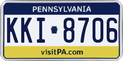 PA license plate KKI8706
