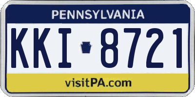 PA license plate KKI8721